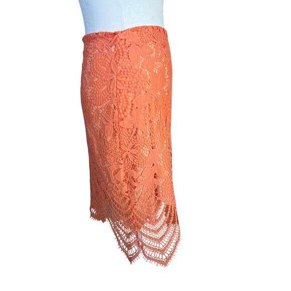 For Love and‎ Lemons Skirt Size Medium Melon Lace Overlay Lined Stretch - Picture 4 of 9